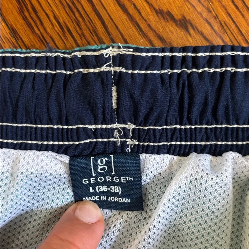 George Aqua Blue Swim Trunks with Drawstring Waist Size: Large NWOT - Picture 3 of 4